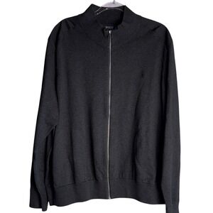 Polo Ralph Lauren Mens 2XLB Naomi Glasses Dark Gray Full Zip Sweater NWT